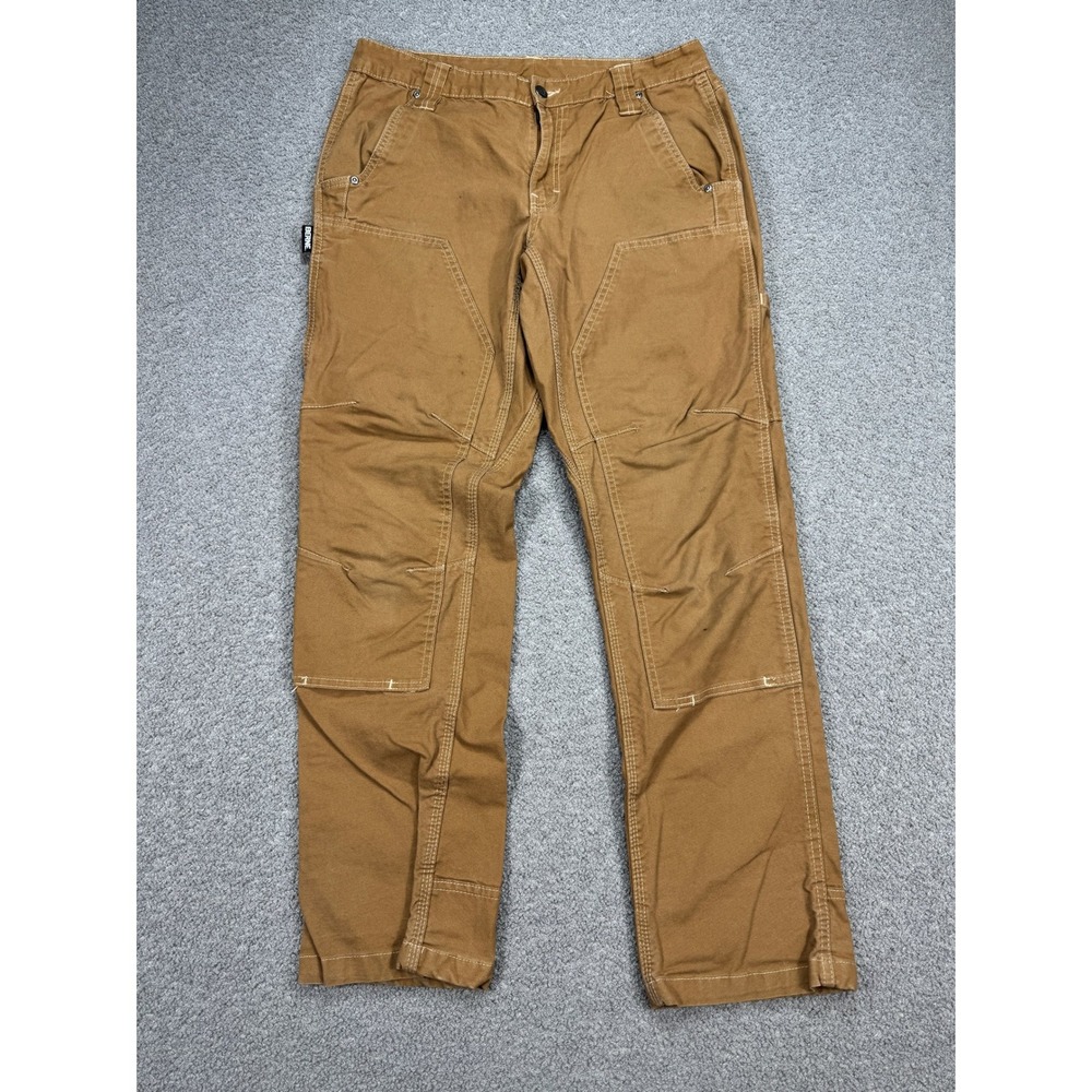 Berne Pants Women's 10R Brown Double Knee Straight Leg Canvas Relaxed Workwear